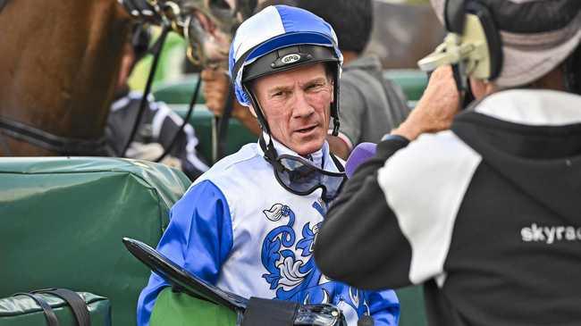 Jockey Jim Byrne reflects on his winning ride aboard Ice Frost at Ipswich racetrack. Picture: Cordell Richardson