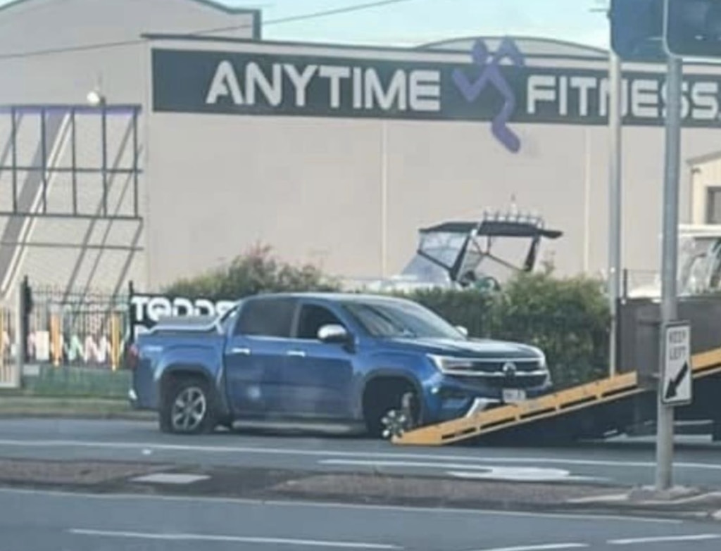 The stolen blue Volkswagen Amarok tracked by police. Picture: Contributed