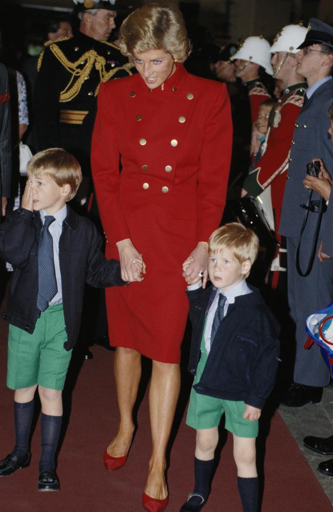 Diana, Princess of Wales with young Prince William and Prince Harry in 1988. Picture: Getty