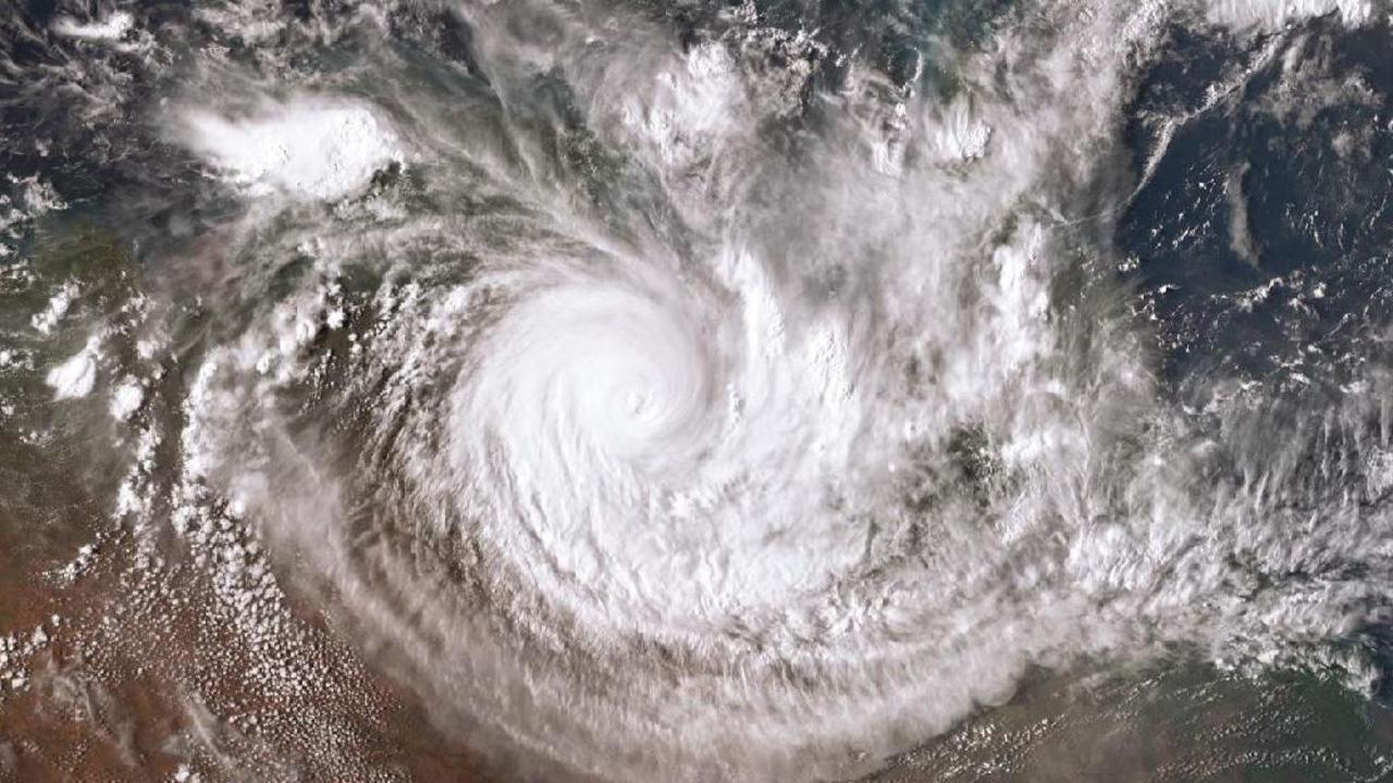 Tropical Cyclone Trevor slammed into the NT mainland as a severe Category 4 system last month. Picture: Bureau of Meteorology