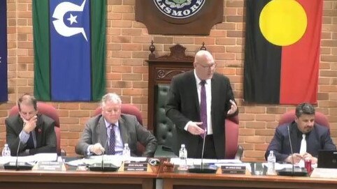 Lismore mayor Steve Krieg rebukes Cr Rob for alleged rude behaviour and comments that he deemed brought council into disrepute.