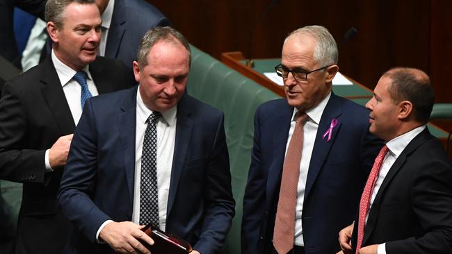 Deputy Prime Minister Barnaby Joyce and Prime Minister Malcolm Turnbull. Mr Joyce will not be stepping into Mr Turnbull’s role. Picture: AAP