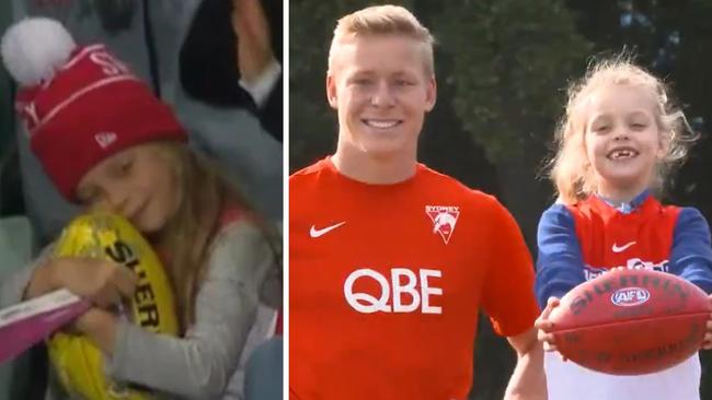 Young Swans fan Etta Mason stole hearts on Sunday, and got to meet her favourite players on Tuesday.