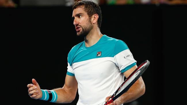 Marin Cilic said adapting to the conditions was difficult when tournament officials decided to close the roof. Picture: Getty