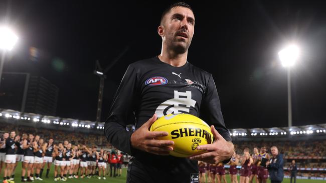 Kade Simpson in his final match for the Blues. Picture: Michael Klein