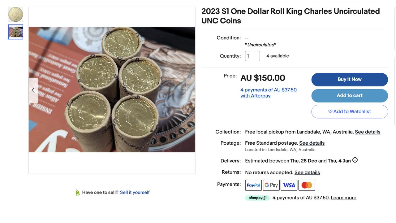 One seller is asking for $150 per roll.