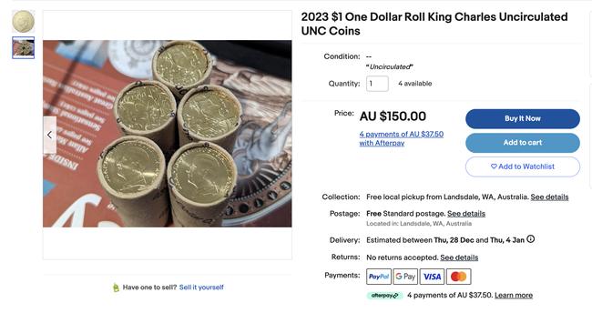 One seller is asking for $150 per roll.