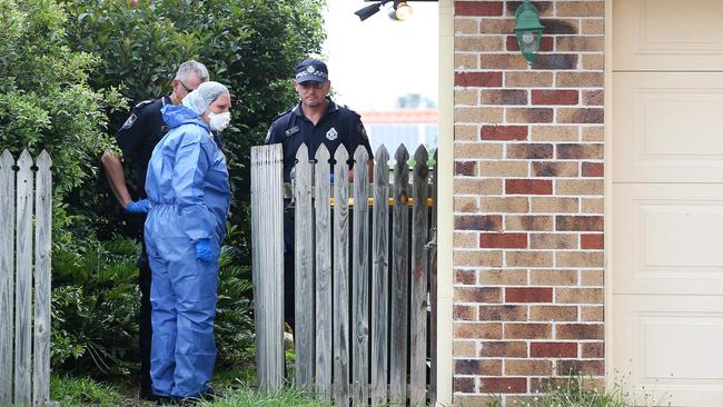 Police at the Parkinson home of Maurice and Zoe Antill. Picture: Tara Croser