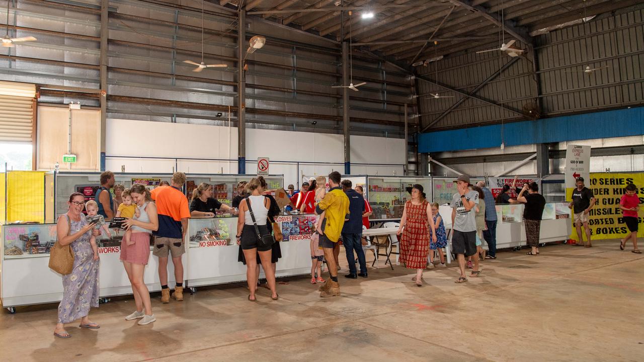 People buying fireworks in Darwin on the only day of the year you don’t need a permit. Picture: Pema Tamang Pakhrin