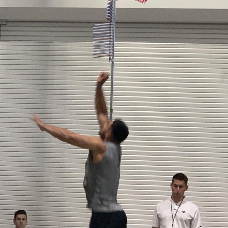 Valentine Holmes participated in NFL combine testing.