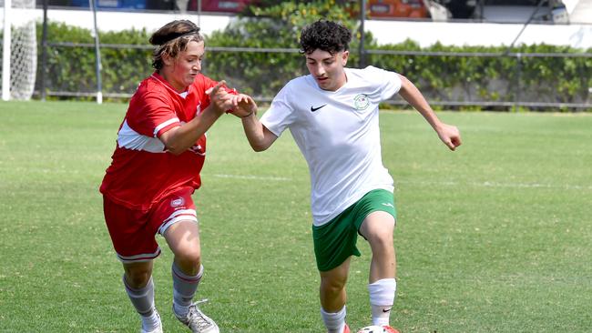 Cavendish Road SHS v Palm Beach Currumbin SHS in the intermediate final. Picture: John Gass