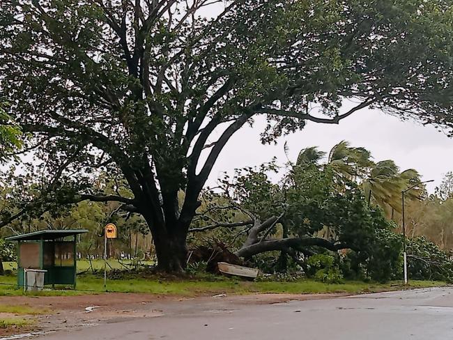 Tropical Cyclone Megan is wreaking havoc in the Angurugu community, Groote Eylandt. Picture: Arirrki Aboriginal Corporation