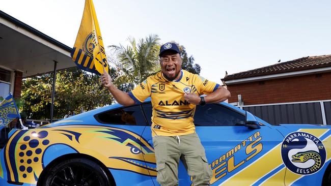 Laiakini Tikoibau’s car leaves no mistakes about his favourite team. Picture: Jonathan Ng