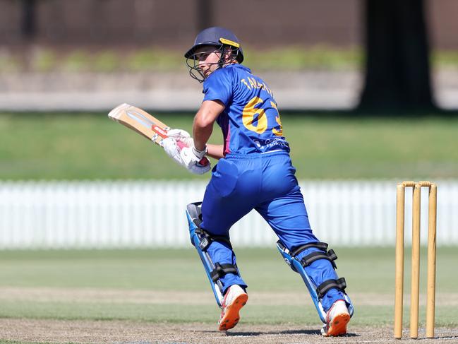 Nick Taranto of Frankston Peninsula on his way to 58 against Camberwell Magpies on Saturday. Picture: Georg Sal