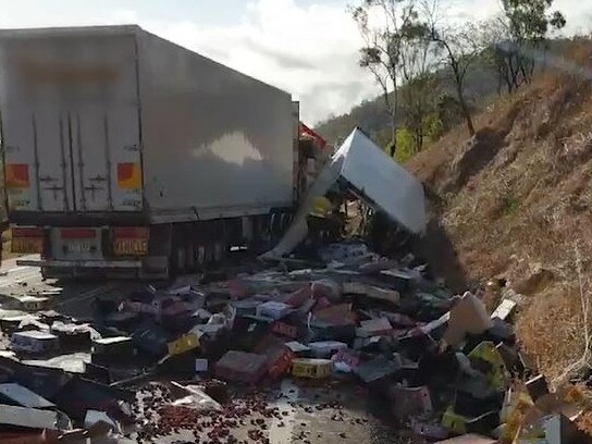 Fatal truck crash on the Bruce Highway at Stuart, November 24, 2020.