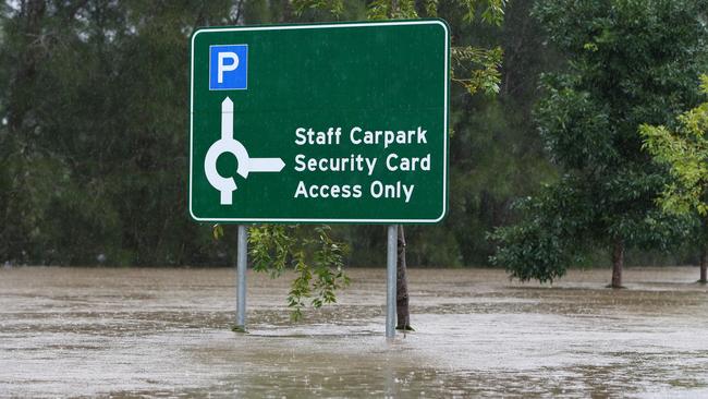 Gold Coast flooding in Robina during Cyclone Debbie. Picture: NIGEL HALLETT