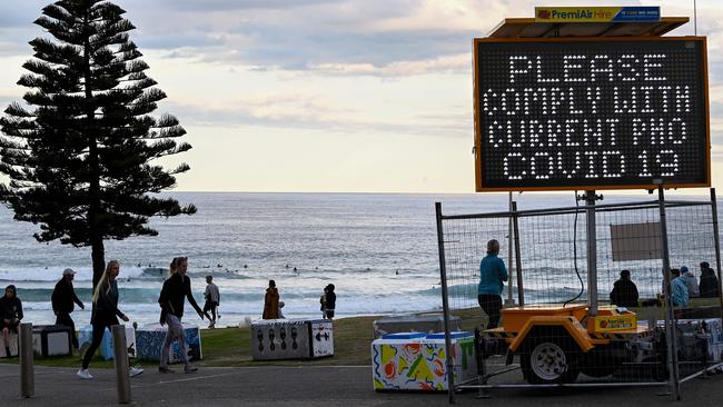 People exercise at Bondi Beach in Sydney. Picture: NCA NewsWire / Bianca De Marchi