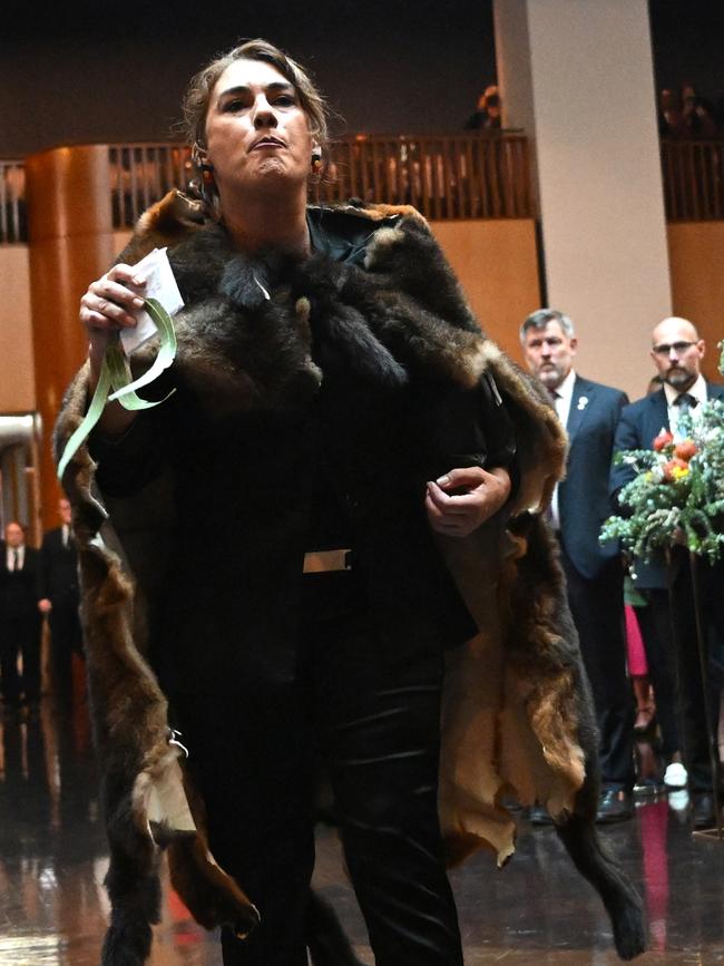 Senator Thorpe made headlines on Monday for interrupting a reception at Parliament House for King Charles. Picture: Lukas Coch-Pool/Getty Images