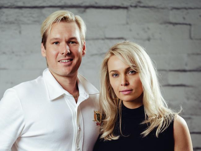 Williams and Kennedy star in the the Channel 9 mini series Warnie. Picture: Channel 9