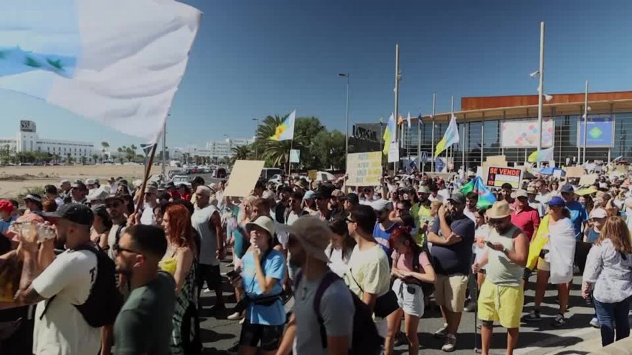 Thousands in Spain's Canary Islands protest over mass tourism