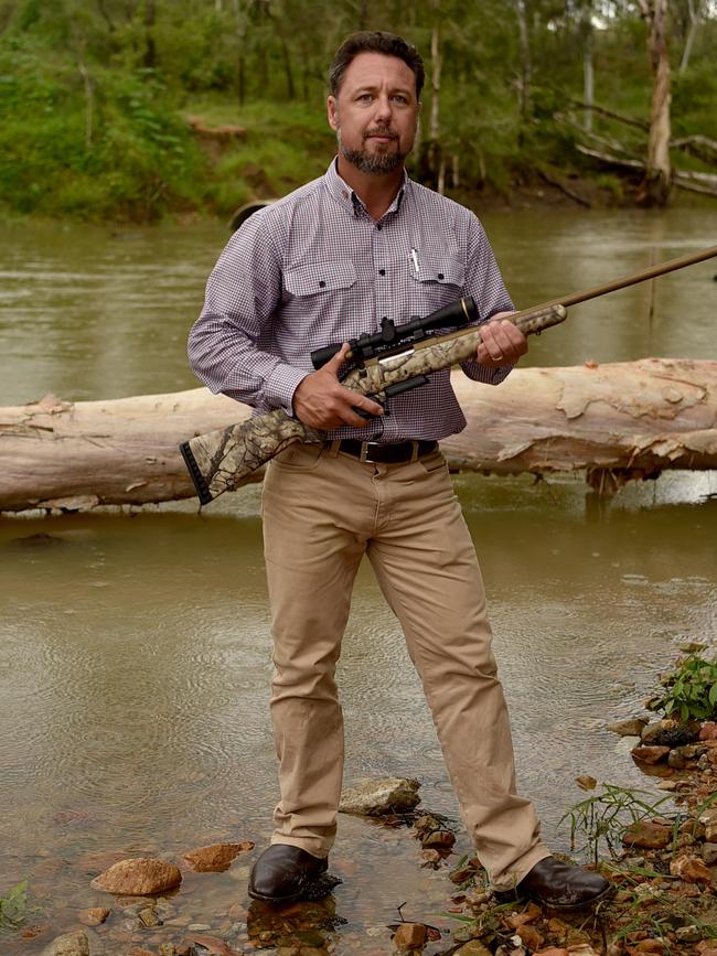 Hinchinbrook MP Nick Dametto on private property at Plum Tree Creek at The Pinnacles, near Townsville. Picture: Evan Morgan