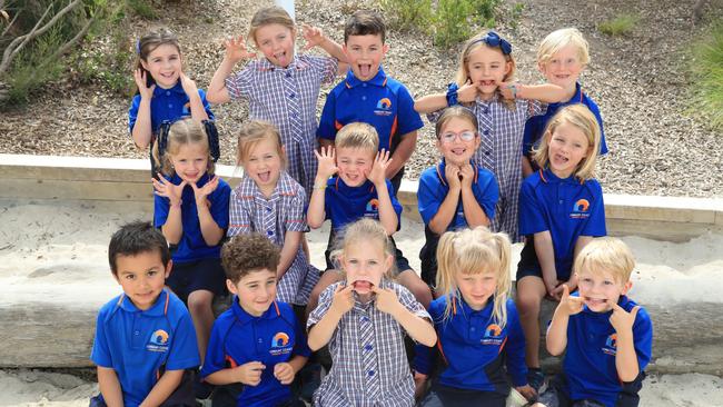 Torquay Coast Primary School Prep C (back row from left) Romy Barrett, Luella Fanning, Benjamin Drago, Ruby Tryde, Darcy Newman, (middle row from left) Kaylie Steyn, Vienna Wittingslow, Frederick Gaunt, Maya Laursen, Harry Menzies, (front row from left) Jamyang Petrakis, Luca O’Connor, Alice Powney, Elizabeth Jones, Spencer Hurle. Picture: Mark Wilson