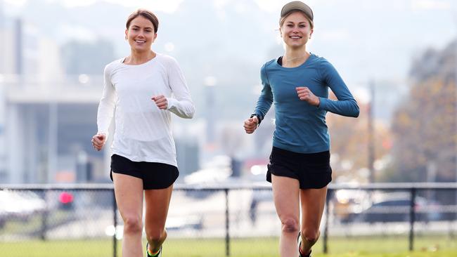 Grace Tame and cousin Eloise Warren will be running for 437 minutes straight to raise money for Black Lives Matter. Picture: Zak Simmonds