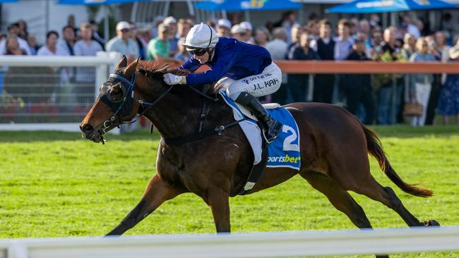 The Map wins the Queen Elizabeth II Cup at Morphettville in May. Picture: Makoto Kaneko