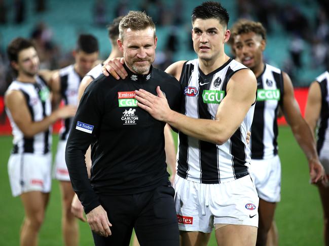 Expect Nathan Buckley to be back at Collingwood soon. Picture: Phil Hillyard