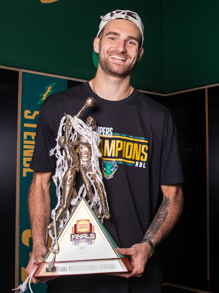 Jack McVeigh, NBL champion and grand final MVP with the Tasmania JackJumpers. Picture: Linda Higginson