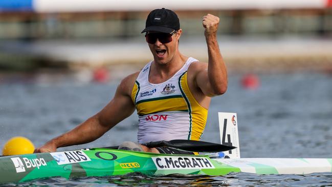 Photos are taken at the 2023 ICF Canoe Sprint and Paracanoe World Championships at Regattabahn Duisburg course. Curtis McGrath winning the KL2 200M final.