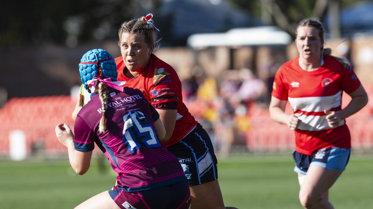 Jessica Hooper of St George Roma against Toowoomba Bears in Downs Rugby Womens XV grand final rugby union at Toowoomba Sports Ground, Saturday, August 24, 2024. Picture: Kevin Farmer