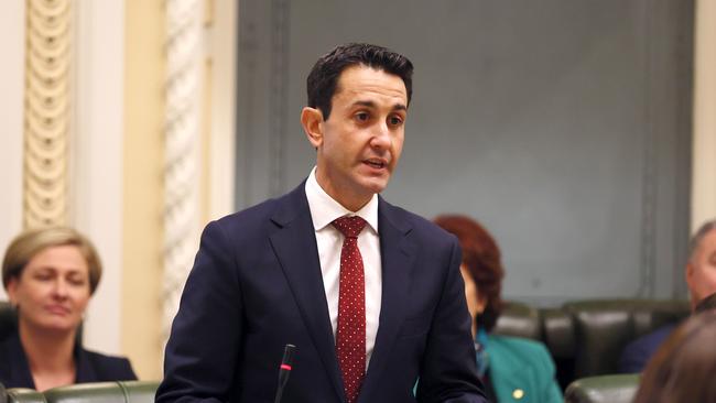 Opposition leader David Crisafulli during the parliament sitting in Brisbane. Picture: NCA NewsWire/Tertius Pickard