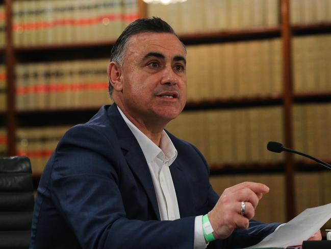 John Barilaro is questioned during the inquiry into the appointment as Senior Trade and Investment Commissioner to the Americas. Picture: Gaye Gerard / NCA Newswire