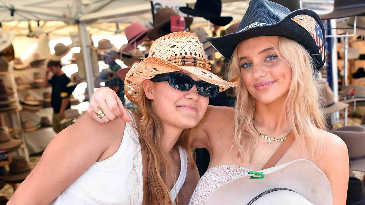 Keara Woods and Makayla Matt-West at the Gympie Muster. Picture: Patrick Woods.