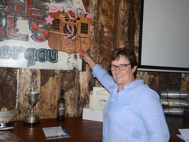 Warwick Horse Trials president Tracey Sexton unveils the President's Board at the clubhouse (Picture: Gerard Walsh)