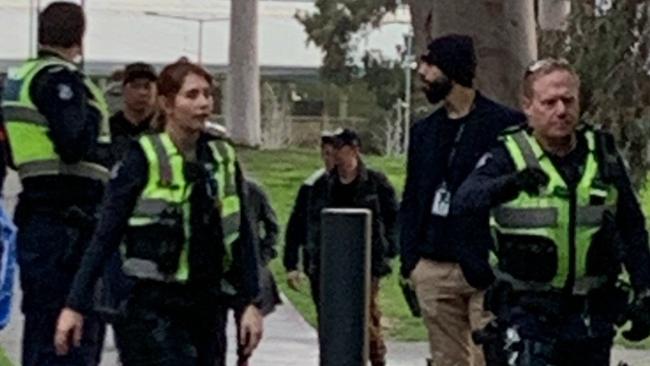 Police patrol Fountain Gate shopping centre after reports of a fight between youths. Picture: Suzan Delibasic