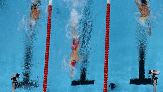 Zhanle stormed away to win the 100m freestyle by a substantial margin. Picture: Manan Vatsyayana/AFP