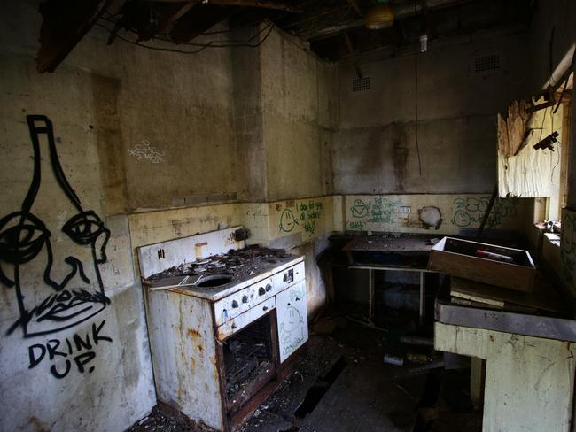 Inside the abandoned mansion. Picture: Jonathan Ng