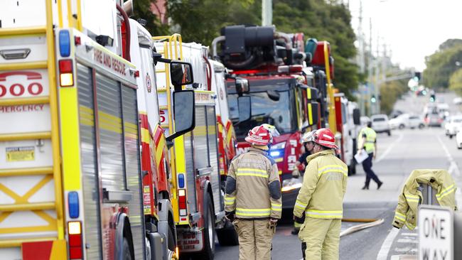 Emergency services pictured at a house fire in Hamilton on June 1. Picture: Josh Woning