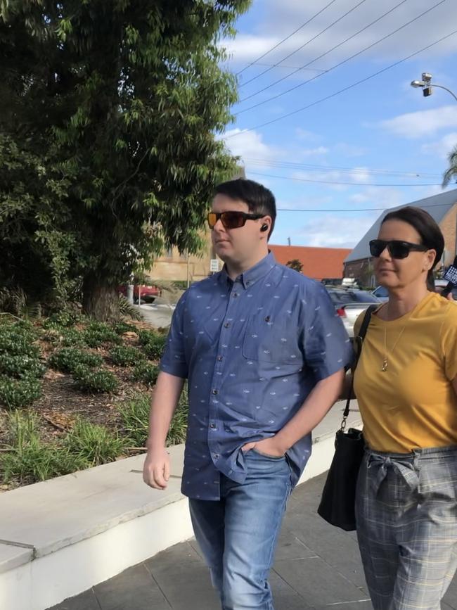 Jarrad Pavric arrives at court with his mum. Picture: Madeline Crittenden..