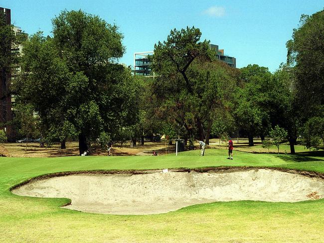 Hole 15 at Albert Park Golf Course.