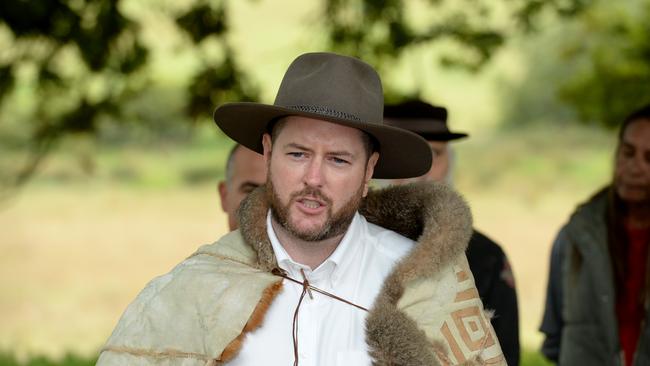 Marcus Stewart at Coranderrk at Healesville for the launch of the Victorian Government's Truth and Justice Commission. Picture: Andrew Henshaw/NCA NewsWire.