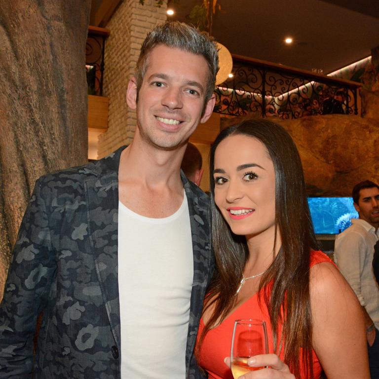 Matthew Keegan and Bella Marques at opening of White Rhino, Surfers Paradise. Picture: Regina King