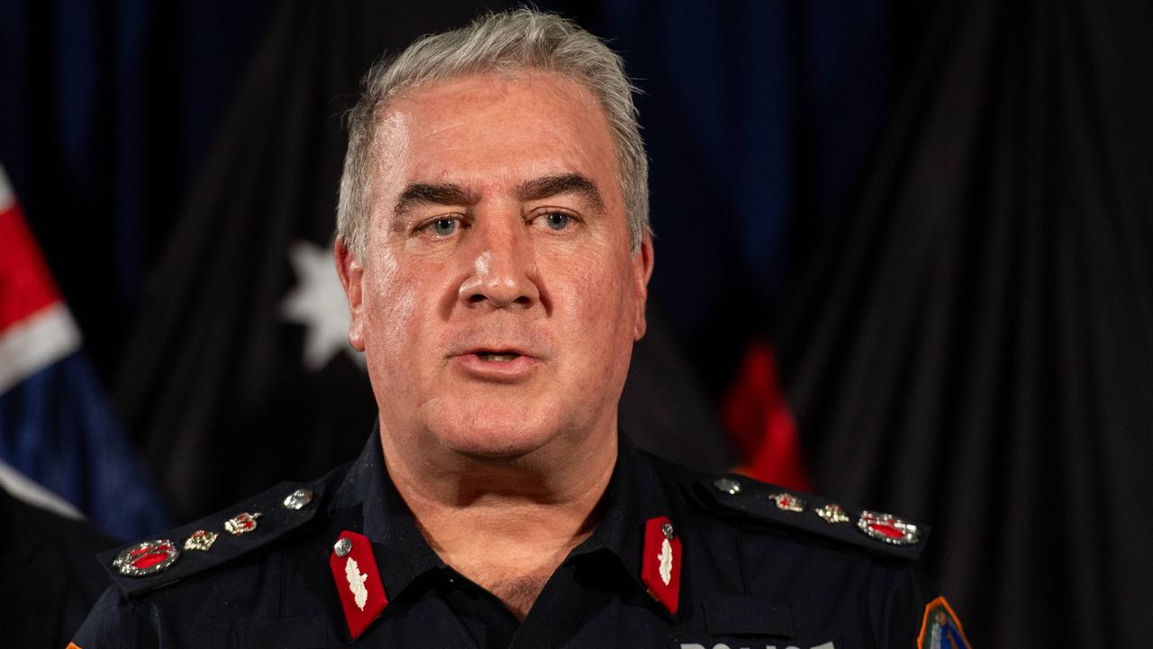 Police Commissioner Michael Murphy at an unrelated press conference in the Northern Territory Parliament on April 9, 2024. Picture: Pema Tamang Pakhrin