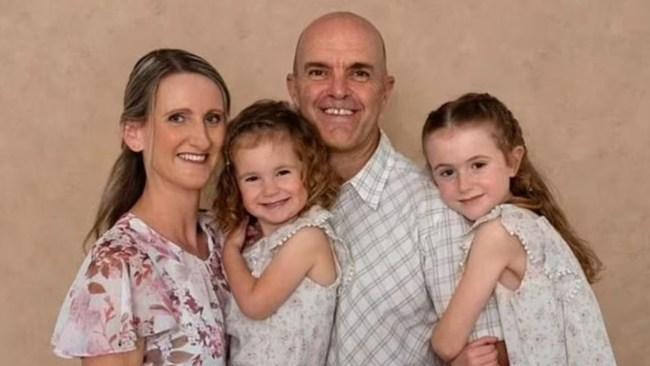 Nigel and Marjan Joyce with their two children Emily, 4, and Oriana, 8. Picture: Givealittle