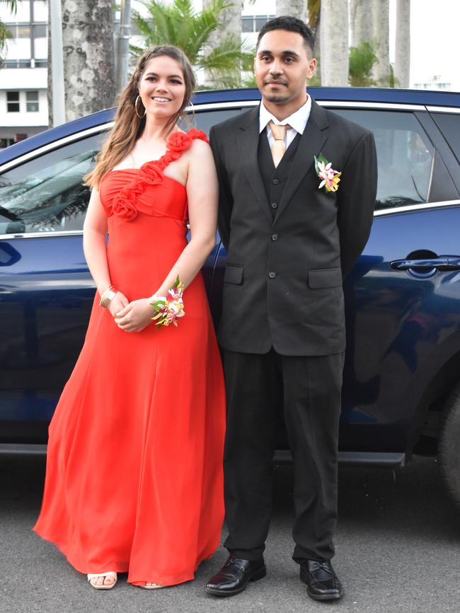 Emma Keam and Minjaidi Robertson at the Sarina State High School formal at the MECC, Mackay, on Thursday November 19. Picture: Zizi Averill