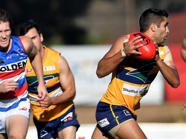 12/06/2016 SANFL: Eagles v Central District at Woodville Oval.Jared Petrenko show his speed. Picture Mark Brake