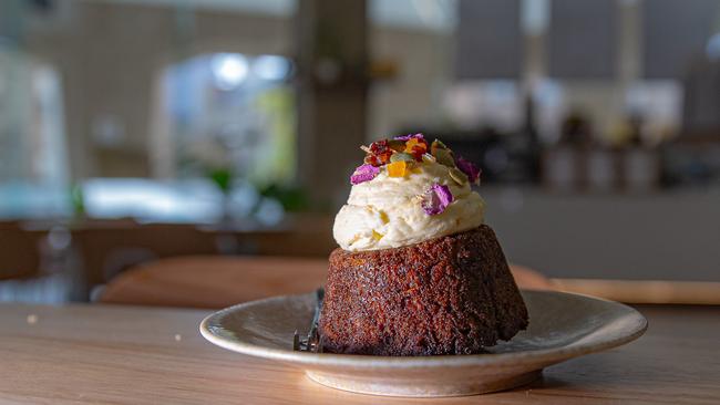 Delectable carrot cakes are baked onsite at Lobby in the Lands building. Picture: Linda Higginson