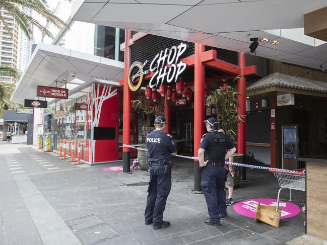 The food court has been cordoned off since this morning. Picture: Nigel Hallett